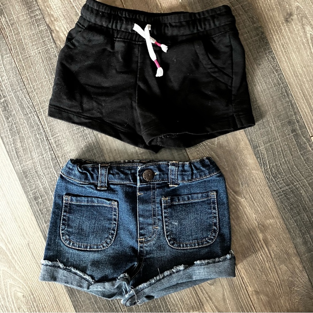 Black and Denim Shorts Set